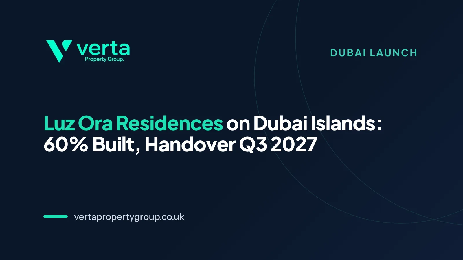 Luz Ora Residences on Dubai Islands: Sixty Per Cent Built, Handover Q3 2027, From £354,000